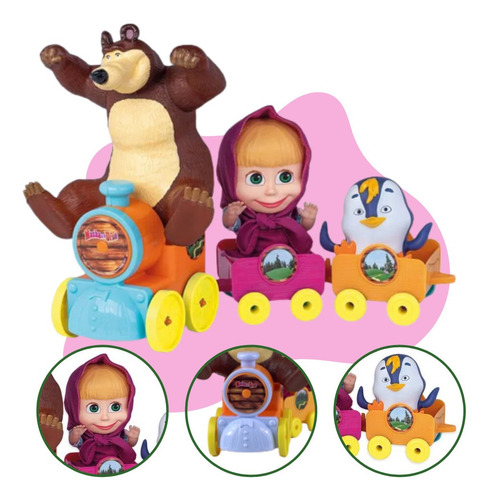 Boneca Masha E O Urso De Cotiplas No Trenzinho