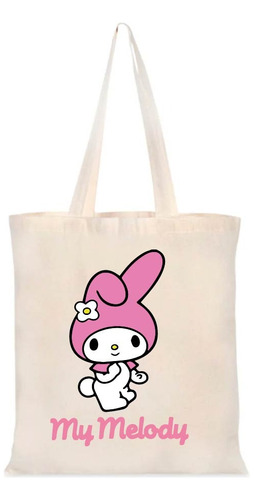 Bolso Totebag My Melody Hello Kitty Kawaii  35 X 40 Cm Crudo