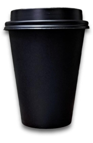 Vaso Papel Y Tapa 12oz Blackout Pack C/250pzs Color Negro