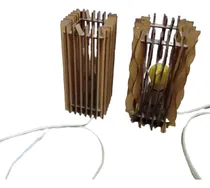 Comprar Lamparas De Mesa\u002Fvelador Artesanales En Madera Fibrofacil X2 Madera Claro Madera Claro