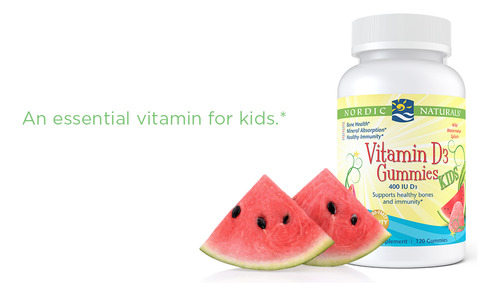 Nordic Naturals Gomitas De Vitamina D3 Para Niños 60 Gomitas Sandía Salvaje Sandía Splash