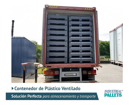 Contenedor De Plastico Ventilado Colapsable 700 Lts. / 185