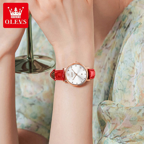 Reloj De Cuarzo Simple Olevs Calendar Diamond