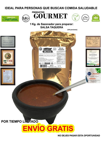 Salsa Taquera Deshidratada En Polvo 1kg, 100% Natural