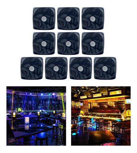 Xj 10 Uds. Dados De 6 Lados, Juego De Dados, Negro Negro