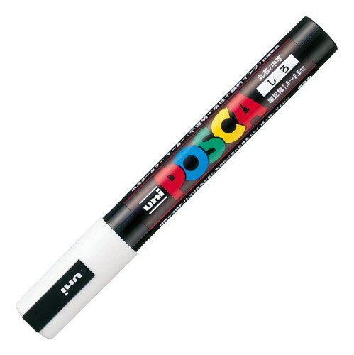 Marcador Uni Posca Punto Medio Pc5m Blanco