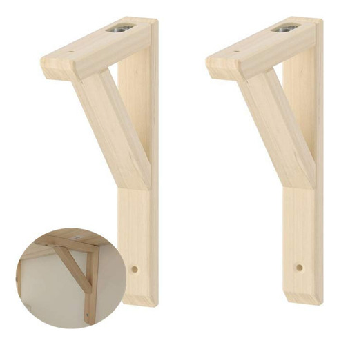 2 Soporte Madera Para Montaje Pared Maciza Reversible Kit 8