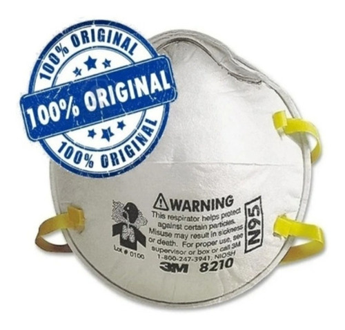 Imagen 3 de 3 de Mascarilla Respirador N 95 3m 8210 5 Piezas