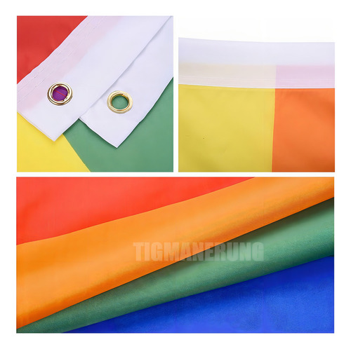 2pz Bandera Lgbt 150x90cm + Gis Arcoíris Pride Marcha Gay
