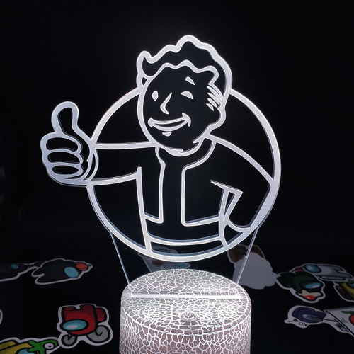 Luz De Noche Lámpara Fallout Pip Boy Game Mark 3d Led Illusi