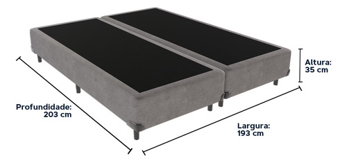 Cama Box King 193x203 Cinza