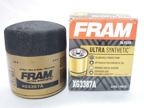 Filtro De Aceite Fram Para Aceite Sintético Xg3387 Chevrolet