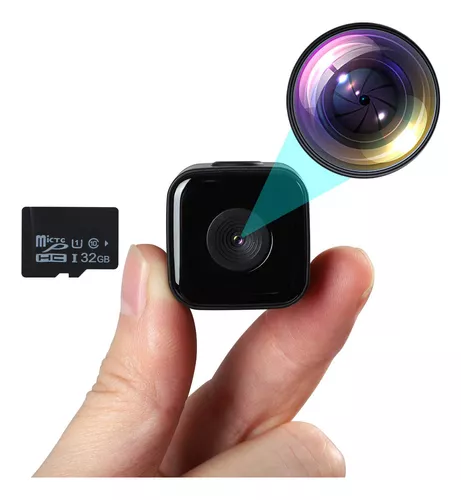 Mini cámara espía con tarjeta de 32 GB, cámara oculta de 1080P con  detección de movimiento, visión nocturna, cámara de seguridad pequeña  cámara de