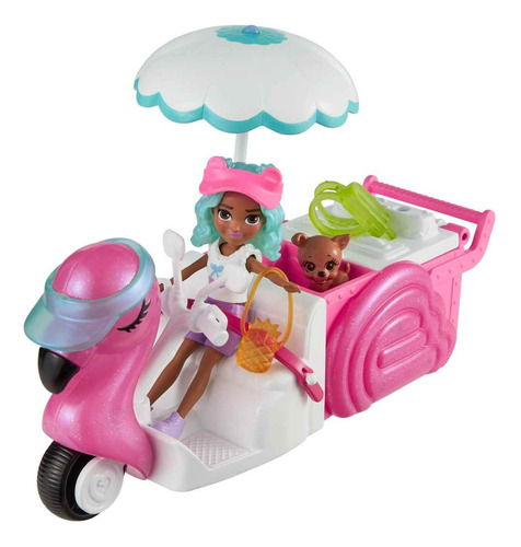 Polly Pocket Set De Juego Carrito De Bocadillos De Flamingo
