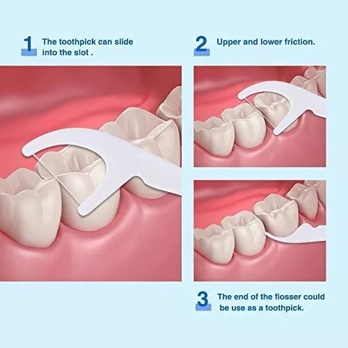 120 Unidades Hilo Dental Aplicador Interdental Floss Pick
