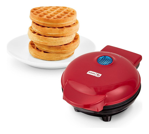 Mini Waflera Repostería Eléctrica Redonda Wafles 350w Color Rojo - 228196