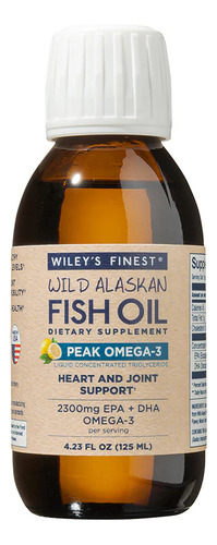 Wiley's Finest Omega-3 Limón Natural 2300 Mg 125 Ml Sabor Sin Sabor