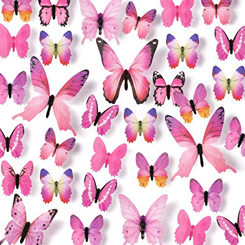 48 Pegatinas De Pared De Mariposa 3d Extraíbles, Calco...