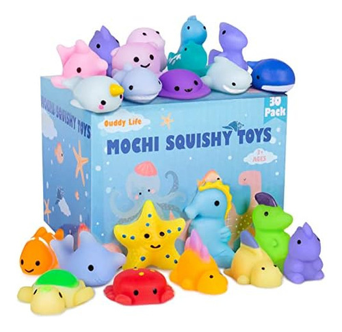 30 Pcs Mochi Squishy Toy, Kawaii Mini Squishies Of Dino...