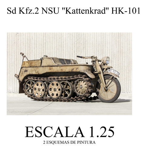 Kettenkrad Sd.kfz.2 Kettenkrad Papercraft Esc. 1.25 2colores