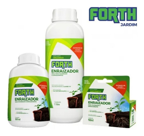 Enraizador Kit 6 Fertilizante Concentrado Raiz 60ml Forth
