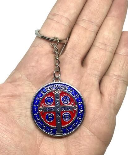Kit 10 Medalhas São Bento Azul Proteção No Alcance Das Mãos