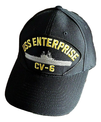 Uss Enterprise Cv-6 Navy Ship Hat Gorra Oficial Militar De E