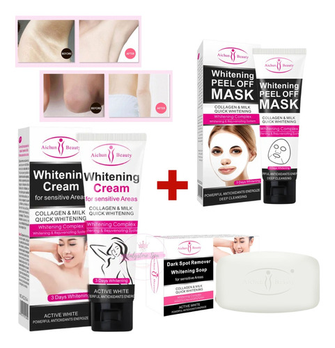 Pack Aclarante Crema Blanqueadora Jabon Y Desodorante 