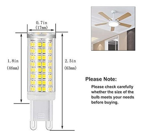 Bombilla Led G9, 7 W, Equivalente A 75 W, Halógeno, 6000 K,