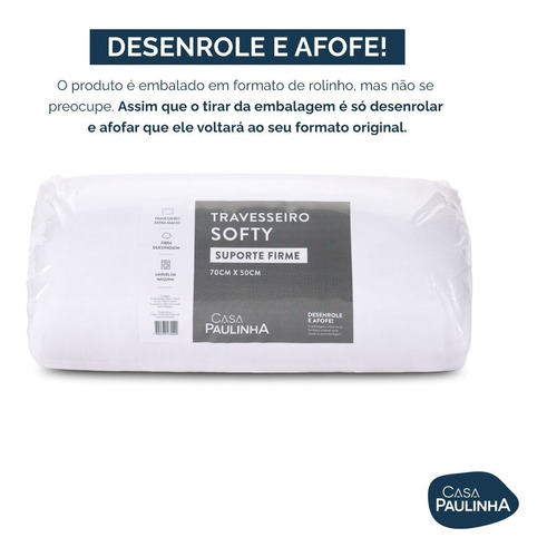 Kit 02 Travesseiros Softy Firme 70x50 Alto Macio Confortáve Branco