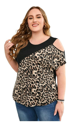 Blusa Talla Extra Hasta 5xl Estampado Leopardo Sexy 4164