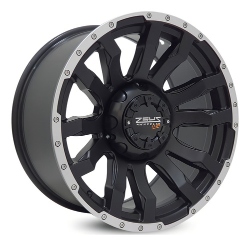 Jogo De Rodas Aro 20 5x120 Amarok Zwat2 Off Road Zeus Cor Preta Diamantada Fosca