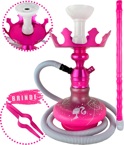 Narguile Kit Triton Zip Hookah Pink Rosa Personagem Barato 