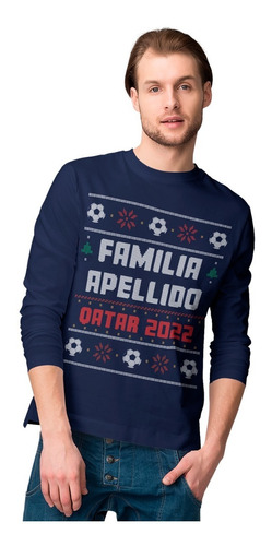 Playera Personalizada Familia -larga-ugly Sweater-qatar 2022