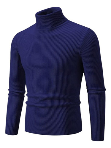 Chompa De Hilo, Cafarena Cuello Alto Para Hombre