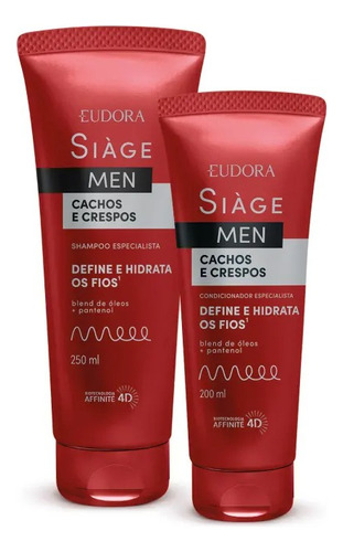 Combo Siàge Men: Cond. Cachos E Crespos 200ml +shampoo 250ml