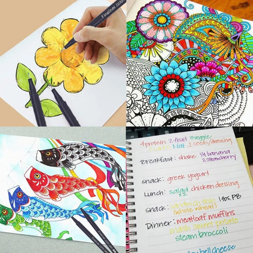 Canetas Coloridas Carimbo Roller Papelaria 24 Unidades