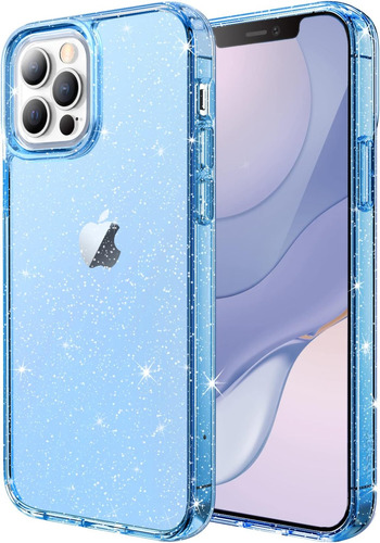 Funda Jetech Para iPhone 12 Pro Max Glitter Blue