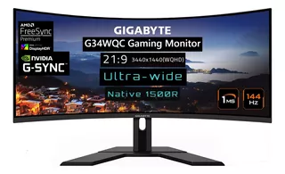 Monitor Ultrawide Curvo 34 Gigabyte G34wq 2k Fsync 144hz Hdr