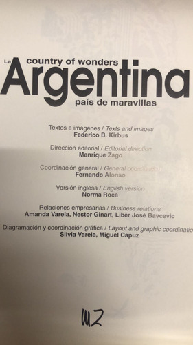 Libro La Argentina A Country Of Wonders Fotografía (Usado)