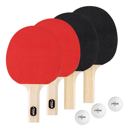 Set De 4 Raquetas Stiga Ping Pong Classic Multicolor