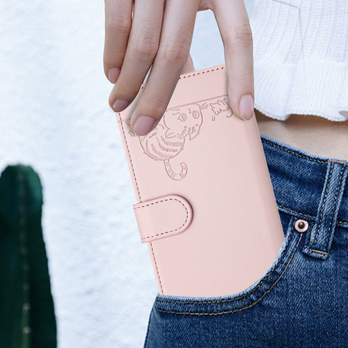 Bonita Funda De Piel De Gato Para Vivo S19 5g/s19 Pro 5g Con Función Atril, Tipo Cartera