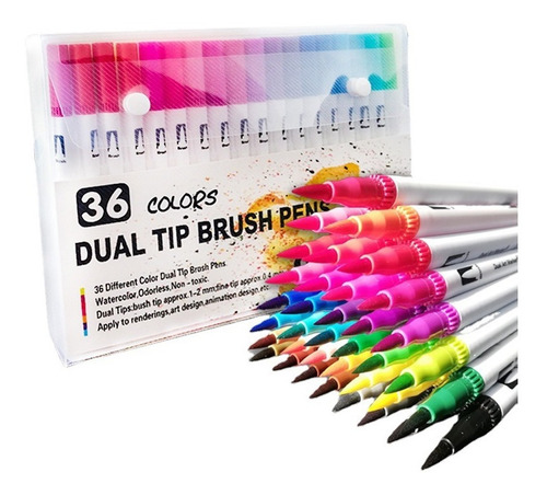 Lettering 36 Colores Dual Tip Brush Pens