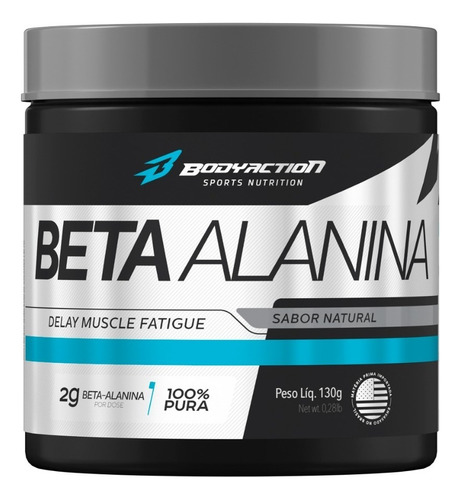 Beta Alanina 130g Premium Pura 2000mg/dose Bodyaction Sabor Natural