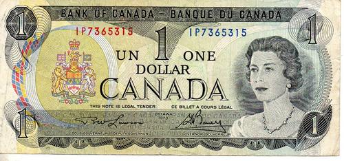 1 Dolar Canada 1973 Billete Coleccion 