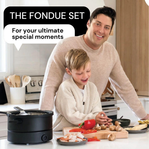 Set De Fondue Eléctrico De Acero Inoxidable 3l Con Cacerola