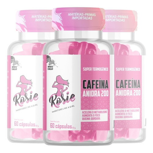 Kit 3x Cafeína 200mg 60 Cápsulas - 3 Meses