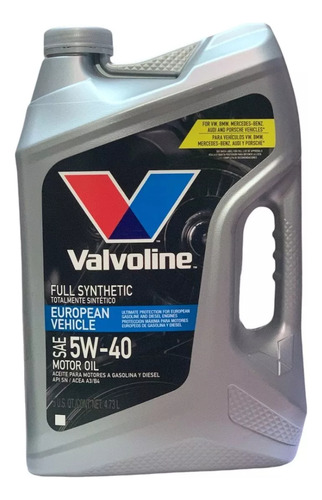 Aceite Valvoline 5w40 Sintetico X 4,73 Litros Bidon