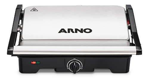 Sanduicheira Grill Arno Dual Inox Abertura 180 graus com Placa Antiaderente GNOX