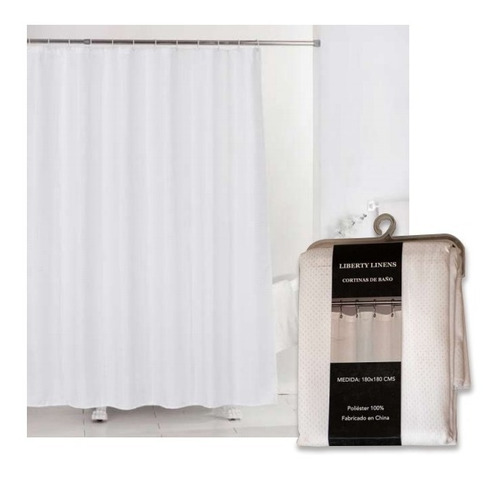 Cortina Para Baño Liberty Linens Bino Pintitas Poliester